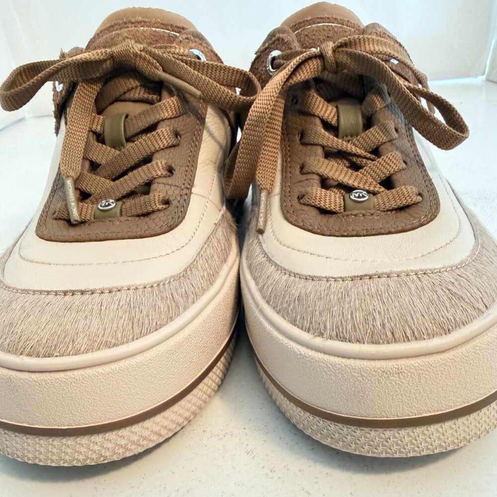 Michael Kors Women's Aurora Lace-Up Sneakers in Driftwood - Size 9-Like New - Picture 3 of 11